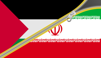 Flags of Palestine and Iran