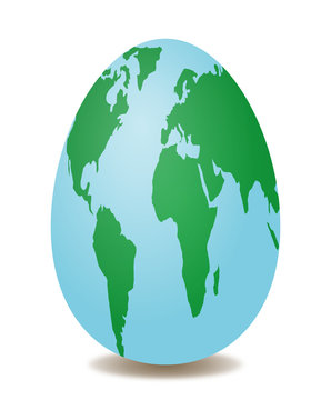 Abstract Easter egg as globe