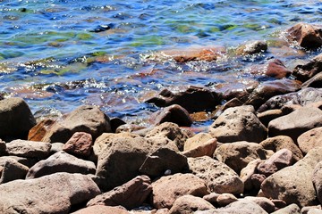 Rock textures on the shore in Cabo de Gata, Almeria