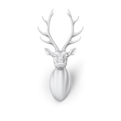 Vector deer with horns 3d sculpture illustration