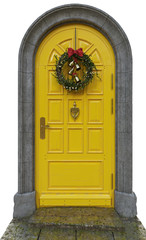 Classic door with a wreath