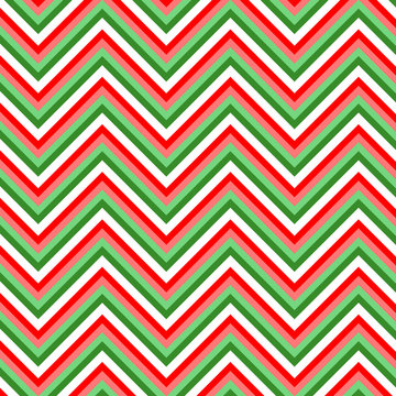 Christmas chevron pattern vector image zigzag red green pattern background