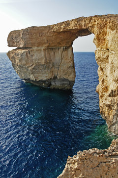 The Azure Window also known as the Dwejra Window on the island of Gozo in Malta.
