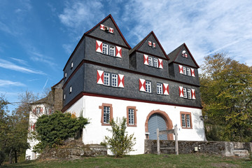 Fototapeta na wymiar former castle and today chateau in neuweilnau, hesse, germany