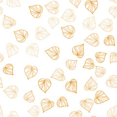 Light Orange vector seamless abstract design with leaves.