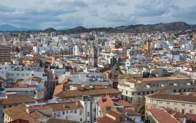 Fototapeta na wymiar Cityscape aerial view of Malaga, Spain.