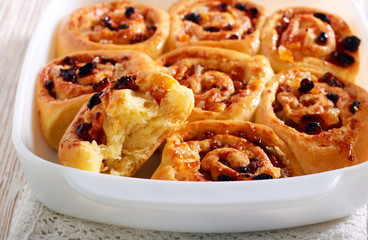 Chelsea buns - sweet rolls