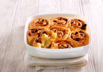 Chelsea buns - sweet rolls