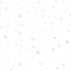 Light Red vector seamless background with triangles, circles, cubes.