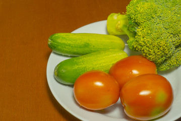 fresh vegetables on a plate