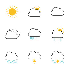 cloud weather design set