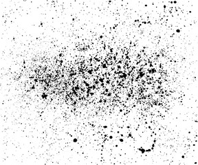 Obraz premium Hand drawn abstract black paint brush spray. Vector shape isolated on white background.