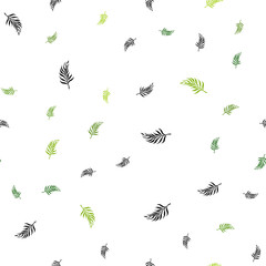 Obraz premium Light Green vector seamless natural pattern with leaves.