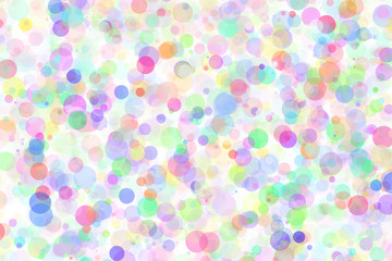 Abstract multicolor with chaotic circles on white background