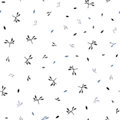 Light Purple vector seamless doodle backdrop with leaves.