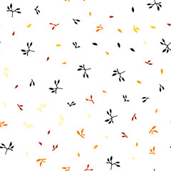 Obraz premium Light Red, Yellow vector seamless doodle background with leaves.