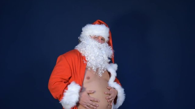 Funny fat santa claus.