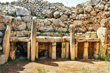 Ġgantija - megalithic temple complex from the Neolithic on  island of Gozo in Malta
 - obrazy, fototapety, plakaty