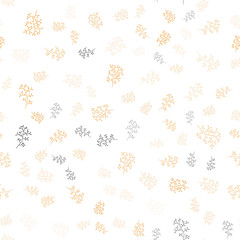 Light Orange vector seamless doodle backdrop with leaves, branches.