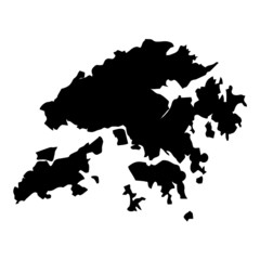 Black map country of Hong Kong