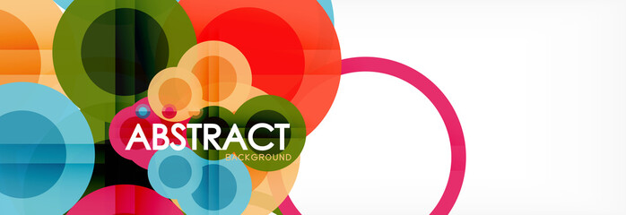 Abstract colorful geometric composition - multicolored circle background