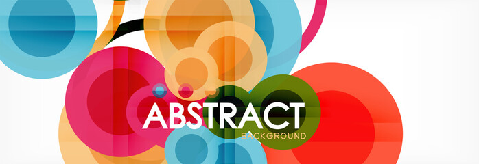 Abstract colorful geometric composition - multicolored circle background