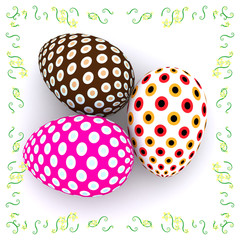 3D Illustration easter postcard