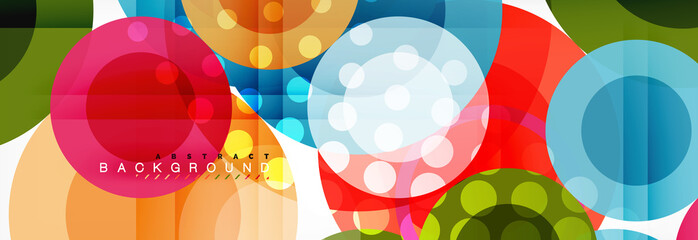 Abstract colorful geometric composition - multicolored circle background