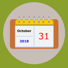 Calendar 2018 flat icon design, vector illustration.