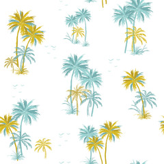 Fototapeta na wymiar Summer Beautiful seamless island pattern on white background.