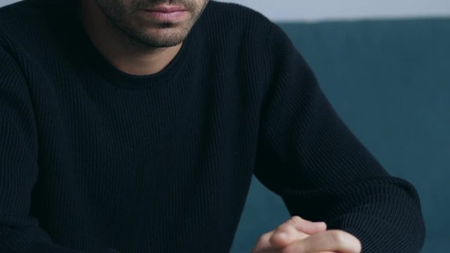 man with mental disorders is about to explode with rage looking at the camera