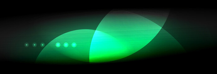 Vector blurred neon glowing circles with flowing and liquid light concept, energy magic fantastic abstract background