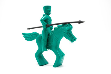 plastic soldier on horseback