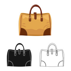 Vector design of suitcase and baggage logo. Set of suitcase and journey stock symbol for web.