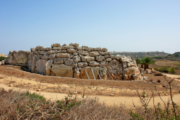 Ġgantija - megalithic temple complex from the Neolithic on  island of Gozo in Malta
 - obrazy, fototapety, plakaty