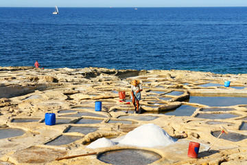  Salt Pans  on the island of Gozo, Malta
