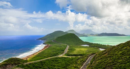 Crédence de cuisine en verre imprimé Atlantic Ocean Road St Kitts and Nevis , the Caribbean