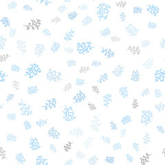 Light BLUE vector seamless natural background with leaves, branches.