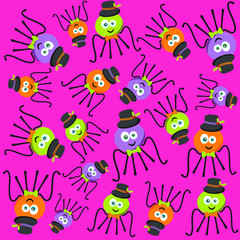 Halloween spider character vector illustration