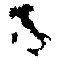 Black map country of Italy