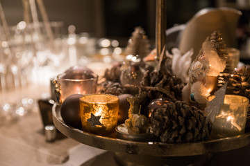 Weihnachtsdekoration, Kerzen, Bokeh