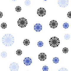 Light Pink, Blue vector seamless cover with beautiful snowflakes.