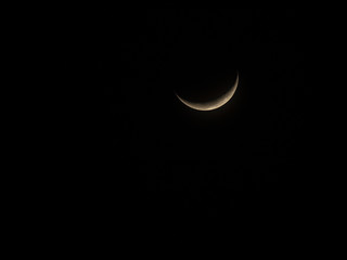 Obraz na płótnie Canvas Crescent Moon on October 6, 2018