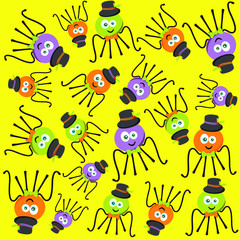 Halloween spider character vector illustration