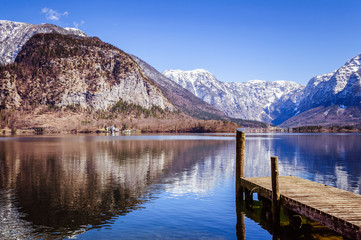 Beautiful  mountain view from the lake border