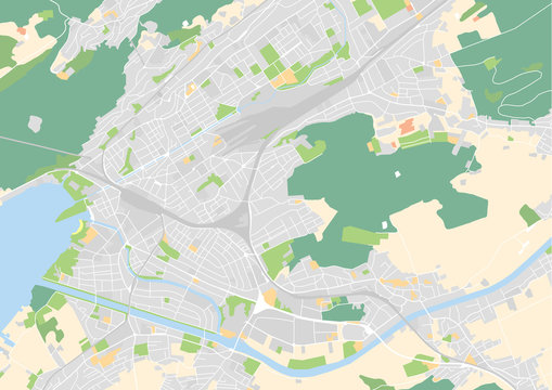 Vektor Stadtplan von Biel / Bienne
