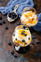 Healthy layered dessert trifle