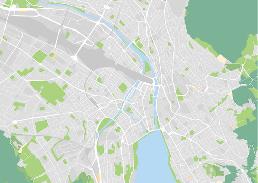 Vektor Stadtplan von Zürich