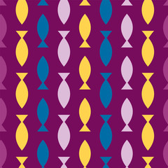 Abstract seamless fish pattern, vector illustration