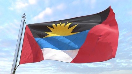 Weaving flag of the country Antigua and Barbuda